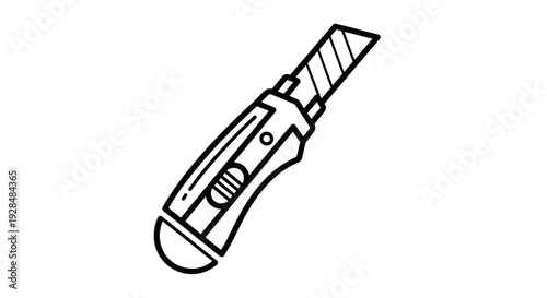 Utility Knife with Retractable Blade Illustration.