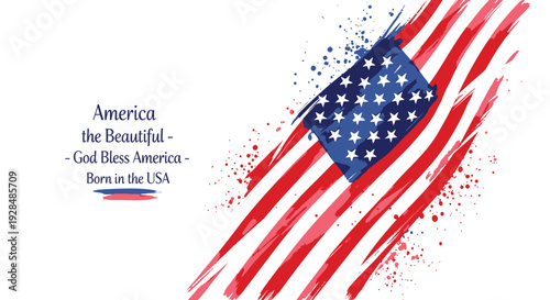 Patriotic American flag design elements