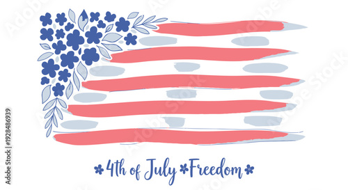 Patriotic 4th of July vector illustration