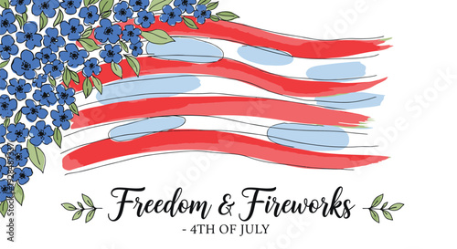 4th of July patriotic vector illustration