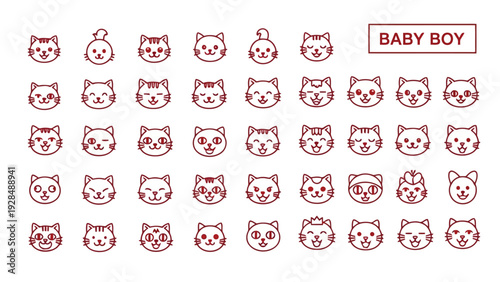 Colorful array of diverse emoji faces expressing various emotions and activities Vector