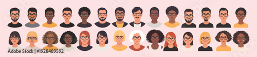 Large Collection of Diverse Avatars with Glasses people