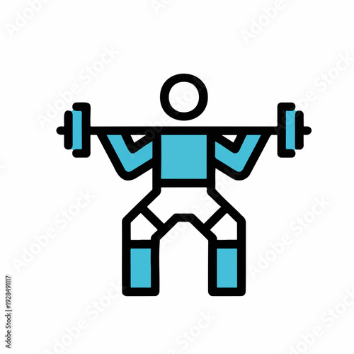 Person lifting weights in fitness workout illustration Concept of easter  