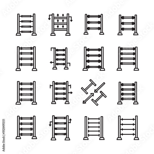 Horse Jumping Obstacles Set Icon Vector Horse Riding Show Jump Equipment Collection