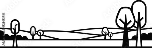 Trees and power lines on a wqe landscape scene