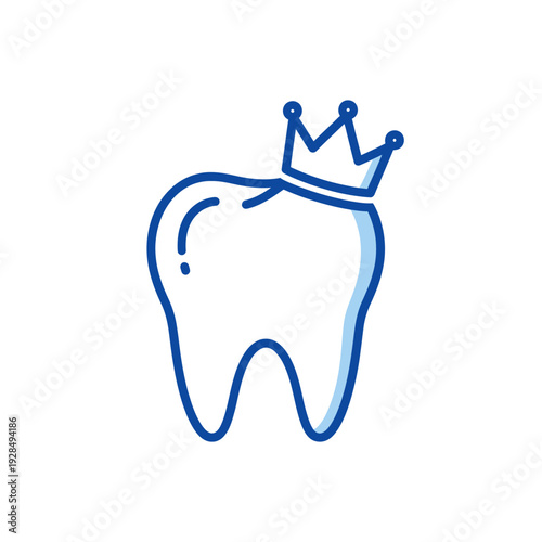A Royal Dental Emblem: Crowned Tooth Icon Depicting Oral Health and Wellness Symbolism