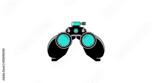Abstract Binoculars Design With Teal Details Ready For Exploration And Discovery
