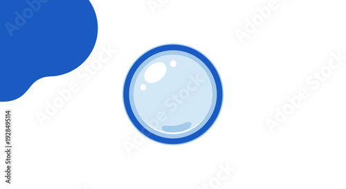Abstract Blue Bubbles Floating Against a White Background: Modern Minimalist Design