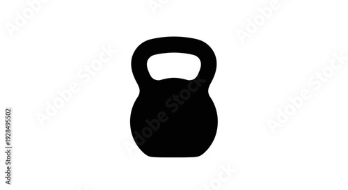 Silhouette of a kettlebell on a white background