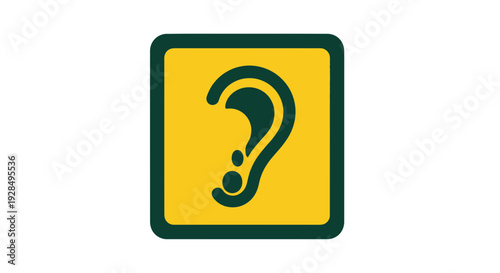 Abstract Ear Icon: A Colorful Illustration of Hearing and Sensory Perception