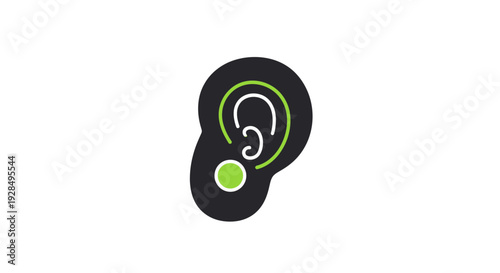 Abstract Ear Icon: Modern Minimalist Design Perfect For Hearing And Auditory Concepts