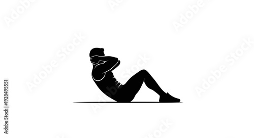 Silhouette of a Relaxed Woman Sitting with Legs Bent