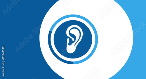 Abstract Ear Icon: Symbolic Representation of Hearing, Communication, and Sensory Perception