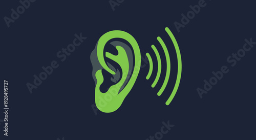 Abstract Ear Symbolizing Sound and Auditory Perception with Artistic Graphic Design