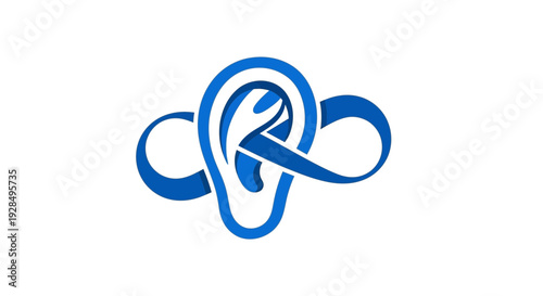 Abstract Ear Symbolizing Sound and Hearing as a Continuous and Infinite Cycle