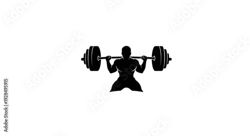 Silhouette of Man Performing Weightlifting Exercise
