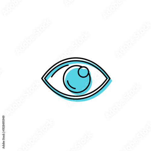 Abstract Eye Icon Depicting Vision, Perception, and Insight on Isolated White Background