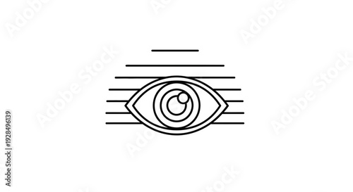 Abstract Eye Icon Representing Vigilance, Observation, and Visual Perception In Design