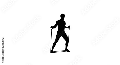 Silhouette of a Cross-Country Skier in Motion