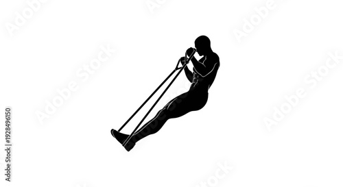 Dynamic Image of a Person Swinging on Rope Skydiving Style