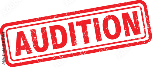 AUDITION red rubber stamp text