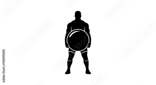 Silhouette of a Rugby Player Holding a Ball
