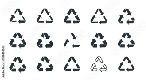 Recycling symbols collection, eco friendly concept