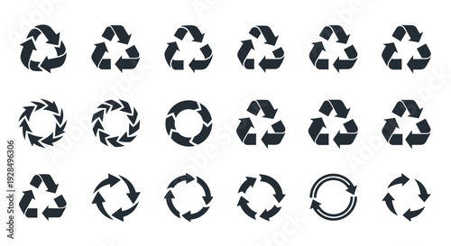 Recycling symbols set. Environment protection icons.
