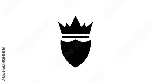 Minimalist Black Crown Emblem Logo Design