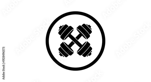 Stylish Dumbbell Icon Design for Fitness and Workout