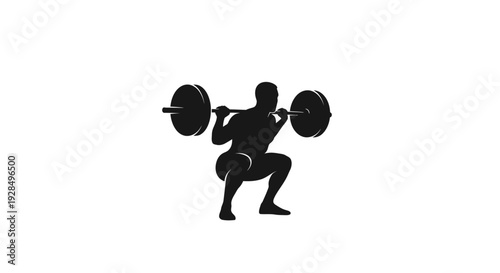 Silhouette of a Man Lifting a Barbell in Workout
