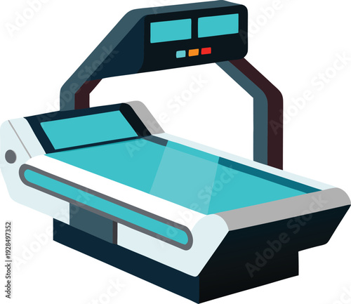 Futuristic Smart Bed with Digital Control Panel Vector Illustration