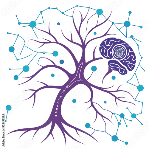 Futuristic Artificial Intelligence Neural Network Background