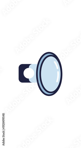 Abstract Illustration of a Blue and Black Door Knocker, Minimalist Design Concept
