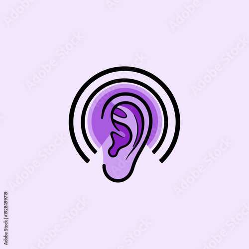 Abstract Illustration of Auditory Perception with Artistic Graphic Depiction and Vector Design