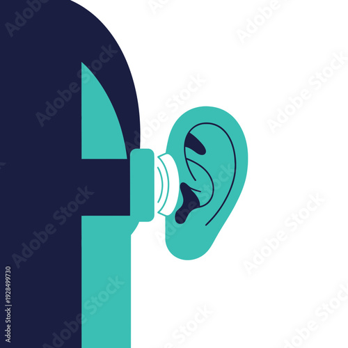 Abstract Illustration of Auditory Technology: A Modern Approach to Hearing Enhancement Devices