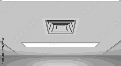 Abstract Perspective: Minimalist Interior Design Featuring Ventilation System Details