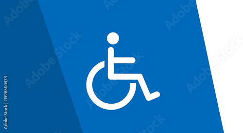 Accessibility Symbol on Blue Background, Wheelchair Access Sign Promoting Inclusion