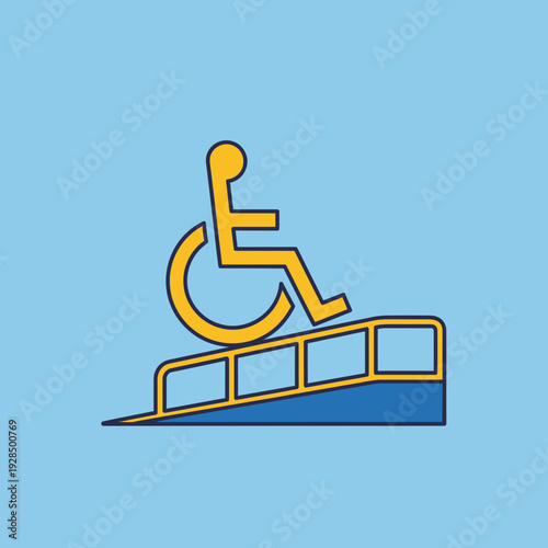 Accessible Design Symbol Illustrating Ramp Access For Individuals With Physical Disabilities