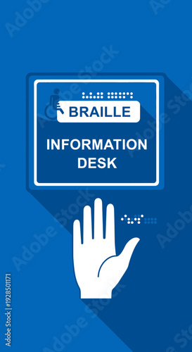 Accessible Information Signage Depicting Braille and Hand Gesture Promoting Disability Inclusion