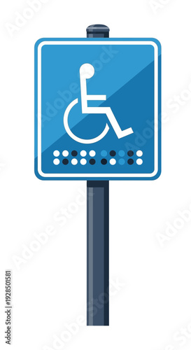 Accessible Parking Sign Illustrative Representation Against White Background for Diverse Needs