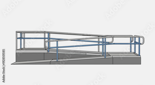 Accessible Ramp Design Depicting Metal Construction For Disability Access And Inclusion