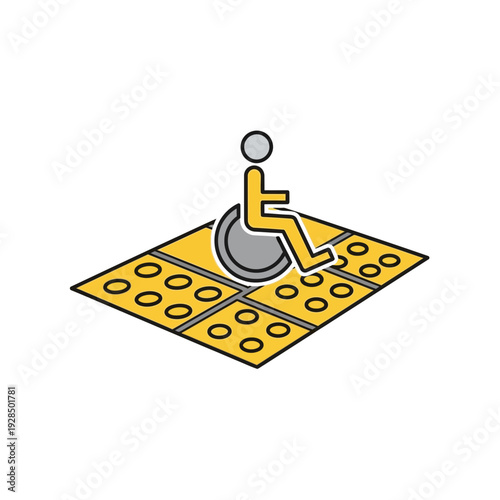 Accessible Route Signage Depicting Mobility Aid Access and Tactile Paving for All Inclusive Design