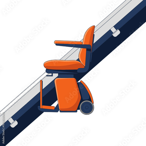 Accessible Stairlift Illustration Depicting Mobility Solutions and Enhanced Independent Movement