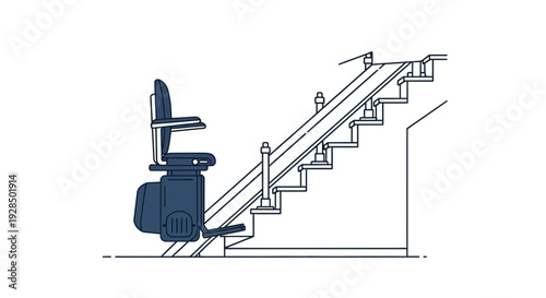 Accessible Stairlift Illustration: Promoting Mobility Solutions And Home Accessibility Design
