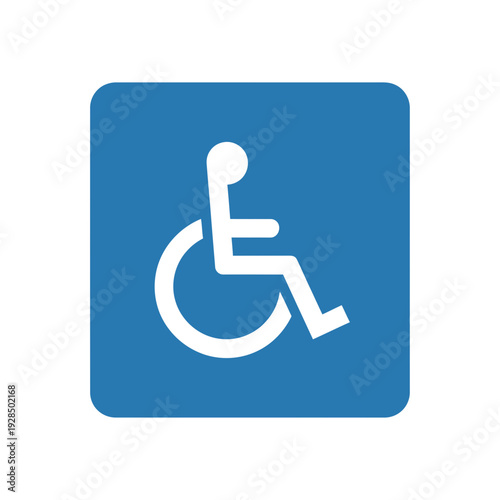 Accessible Symbol on Blue Square Indicating Disability Access and Inclusive Design for All Needs