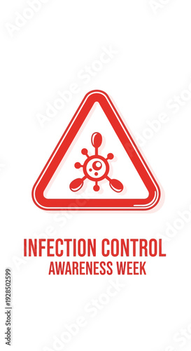 Alerting Crimson Triangle Symbolizing Infection Control Awareness Week Design Graphic