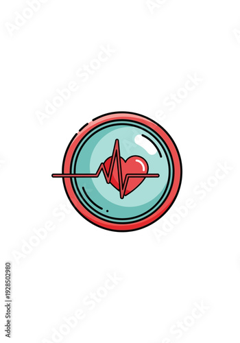 Animated Heartbeat Icon Depicting Vitality And Wellbeing, Digital Healthcare Symbolism