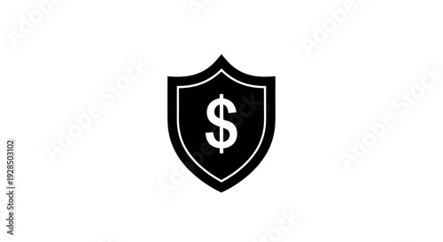 Digital Security Shield Icon with Dollar Sign