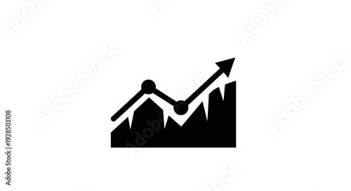 Business Growth Chart with Increasing Graph and Upward Arrow